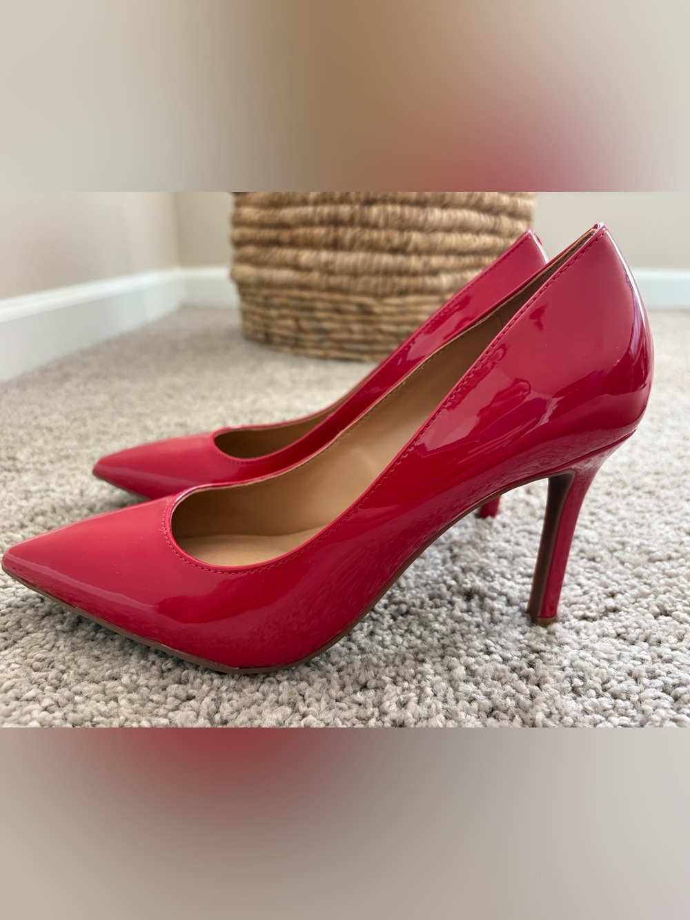 Red Patent High Heel Pumps - Women's Classic Dress Shoes